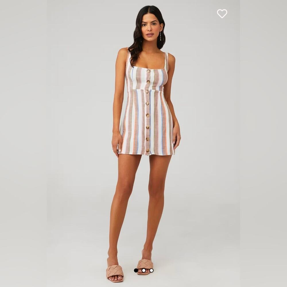 Show Me Your Mumu Cora Linen Dress 
Shorebert  Stripe Mini Women’s Small